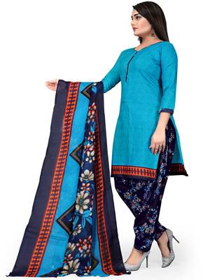 Blue geometric print cotton salwar 3