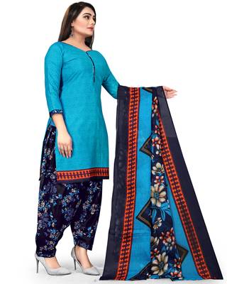 Blue geometric print cotton salwar 4