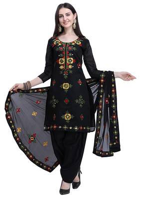 Black embroidered chanderi salwar 1