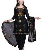Black embroidered chanderi salwar