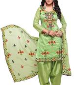 Green embroidered chanderi salwar