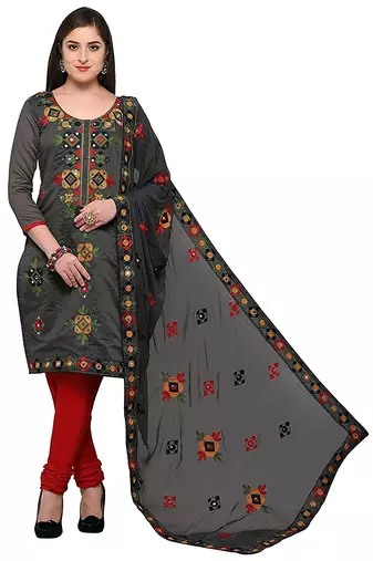 Brown embroidered chanderi salwar