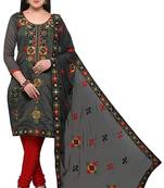 Brown embroidered chanderi salwar