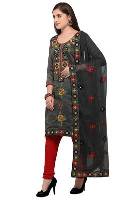 Brown embroidered chanderi salwar 2