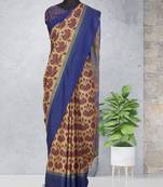Multicolor printed pochampally saree with blouse