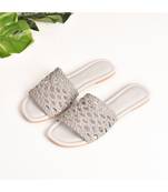 Olive Green  hand woven comfort fit sliders