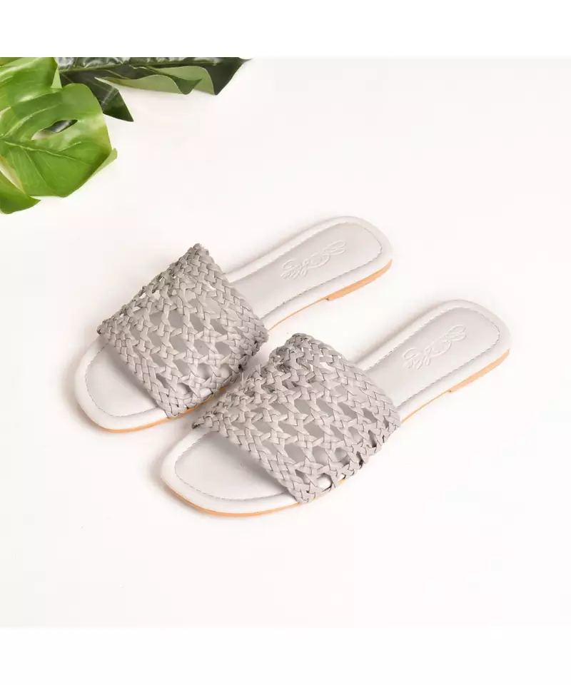 Olive Green  hand woven comfort fit sliders