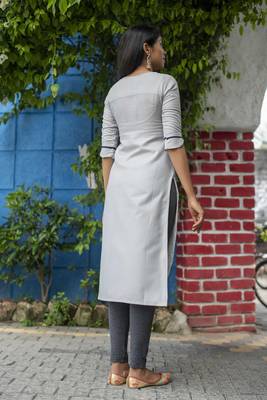 Sky blue embroidered cotton silk embroidered-kurtis 4