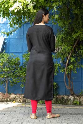 Black embroidered cotton silk embroidered-kurtis 4