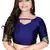 Blue printed art silk saree with blouse