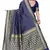 Blue printed art silk saree with blouse