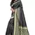 Black printed art silk saree with blouse