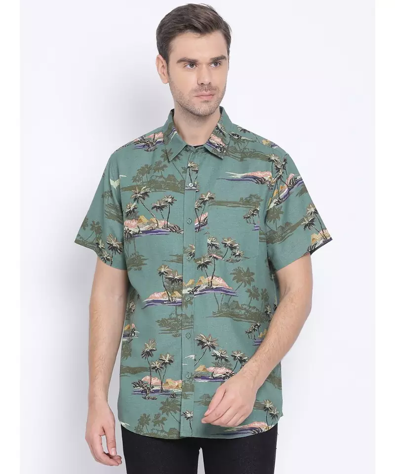 Graphic Lowly Doner Men   s Linen Blend  Shirt