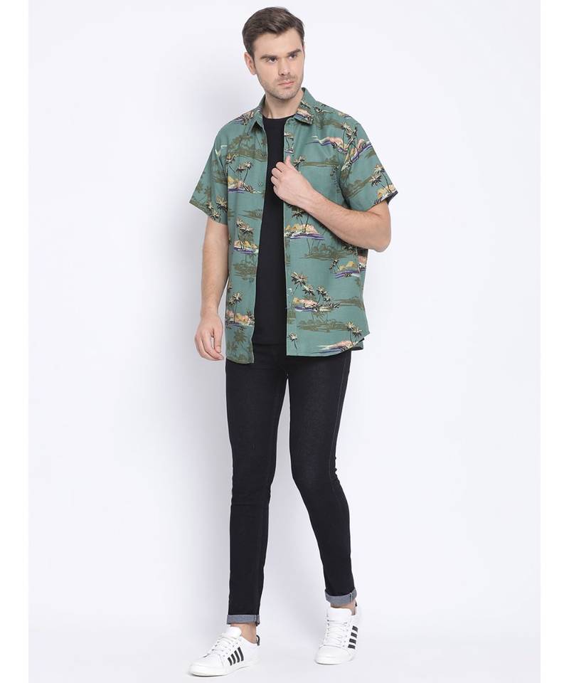 Graphic Lowly Doner Men   s Linen Blend  Shirt