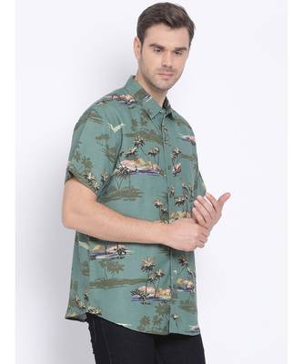 Graphic Lowly Doner Men   s Linen Blend  Shirt 4