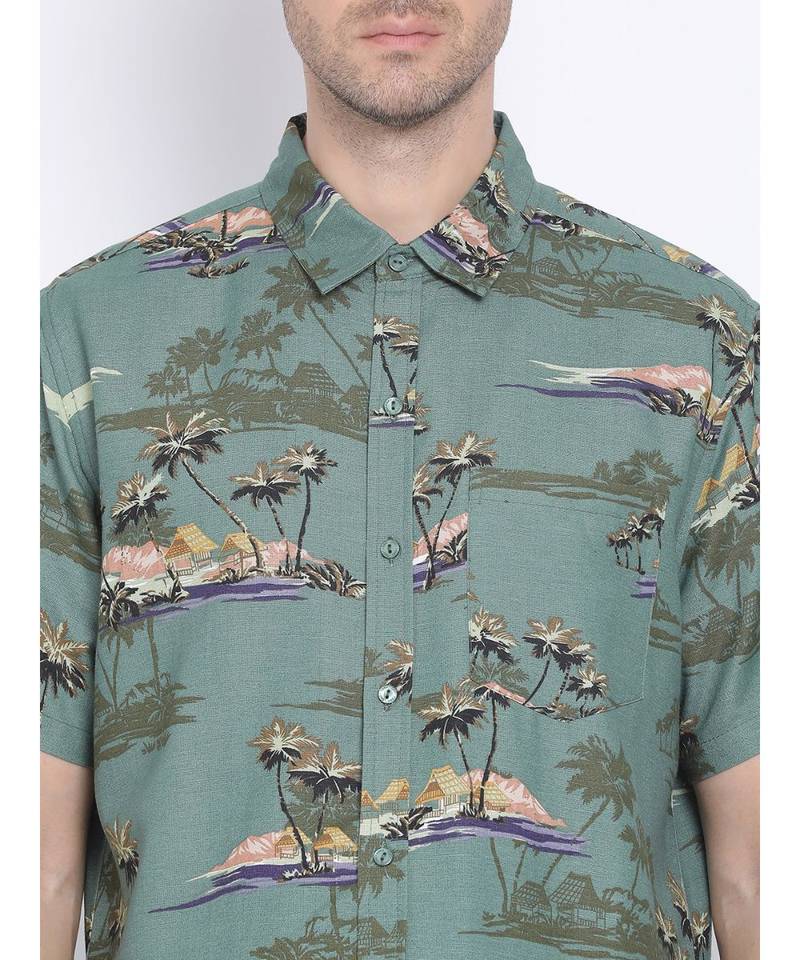 Graphic Lowly Doner Men   s Linen Blend  Shirt