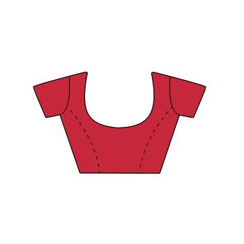 Red woven banarasi saree with blouse 3