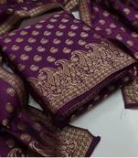 Purple jacquard chanderi salwar