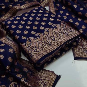 Navy-blue jacquard chanderi salwar 1