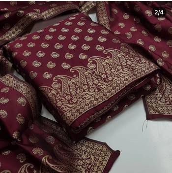 Maroon jacquard chanderi salwar 1