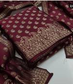 Maroon jacquard chanderi salwar