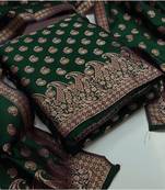 Green jacquard chanderi salwar