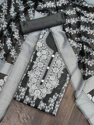 Black jacquard cotton silk salwar 1