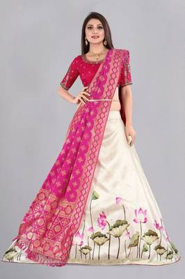 pink-white printed lehenga choli 1