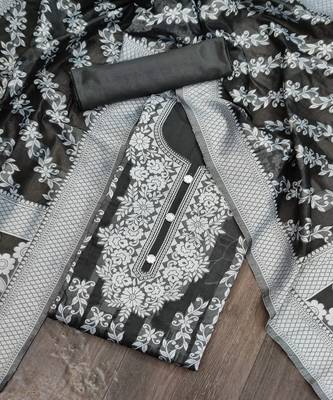 Black jacquard cotton silk salwar 2