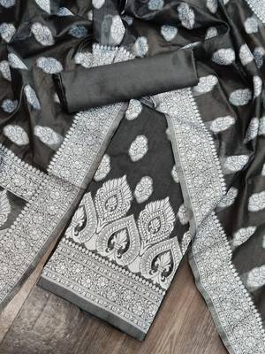 Black jacquard cotton silk salwar 1