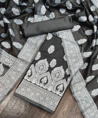 Black jacquard cotton silk salwar 2
