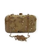 Shoptory India Embroidered Casual Ethnic Sling Bag For Women's Clutch Handpurse Gold