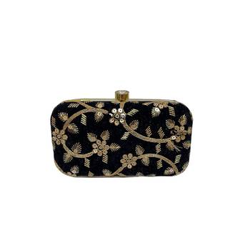 Shoptory India Embroidered Casual Ethnic Sling Bag For Women's Clutch Handpurse Black 4