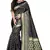 Black printed art silk saree with blouse