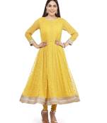 Mustard Yellow Sequence Anarkali with Churidaar