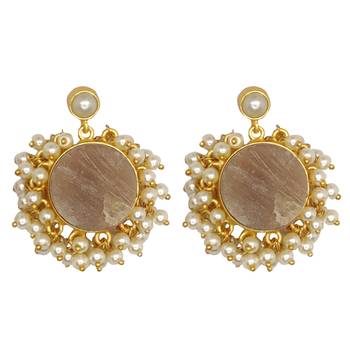 Brown Brass Glamorous/Classic Party/Wedding Handmade Earrings For Girls And Women 1