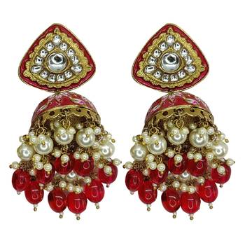 Magenta Brass Glamorous/Classic Party/Wedding Handmade Earrings For Girls And Women 1