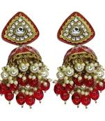 Magenta Brass Glamorous/Classic Party/Wedding Handmade Earrings For Girls And Women