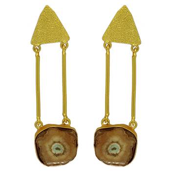 Brown Brass Classic Casual/Party Handmade Earrings For Girls And Women 1