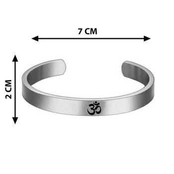 Silver Plated "OM" Kada Rakhi  for Bhaiya With Kankawati Pooja Thali  Roli Chawal and Greeting Card 3