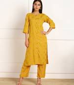 Yellow digital print crepe salwar