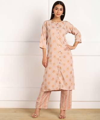 Peach digital print crepe salwar 1