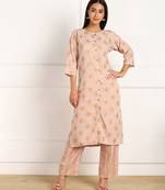 Peach digital print crepe salwar