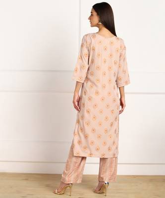 Peach digital print crepe salwar 2