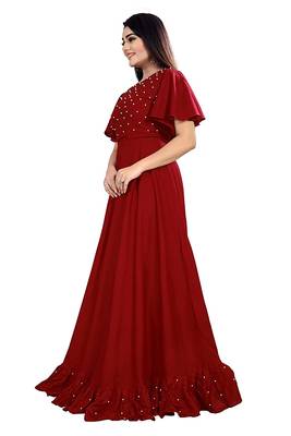 Women's Ruffle Moti Stone Anarkali Maxi Gown  3
