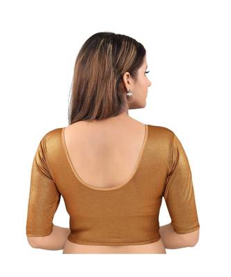 Muhenera Shimmer Stretchable Round Neck Copper Blouse 2