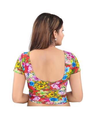 Muhenera nylon Stretchable Round Neck Multi Blouse 2
