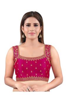 Hot Pink Silk Printed Blouse