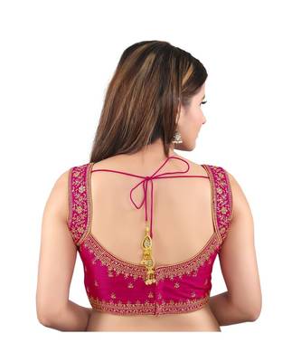 Hot Pink Silk Printed Blouse 2