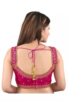 Hot Pink Silk Printed Blouse